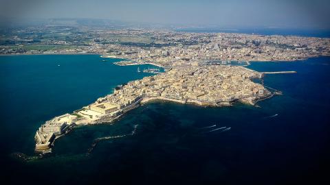 Ortigia Island from the Above